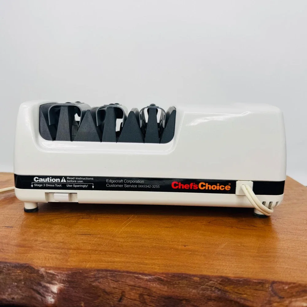 Chefs Choice EdgeSelect 120 Electric Diamond Hone Knife Sharpener White 3-Stage